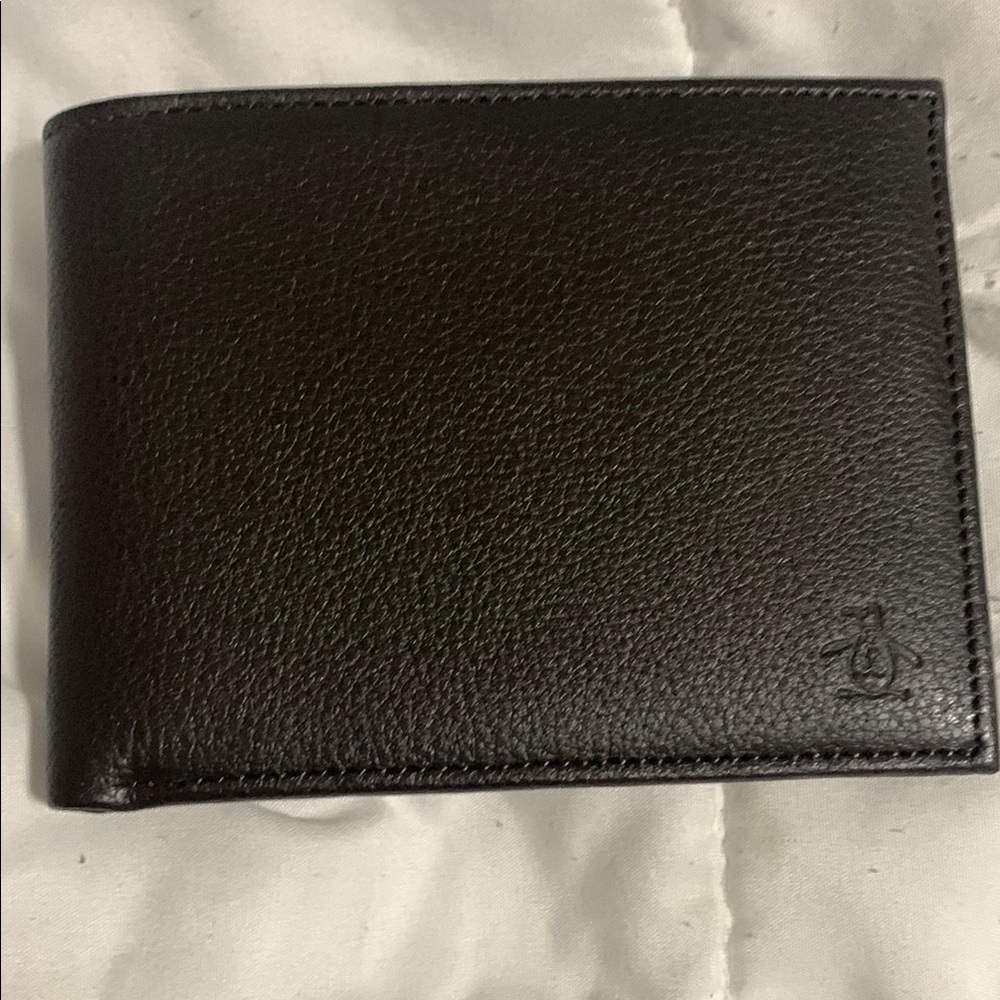 Brown genuine leather penguin wallet